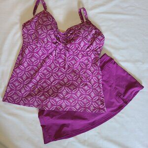 Lands' End Tankini Top & Skirt Bottom Bathing Suit